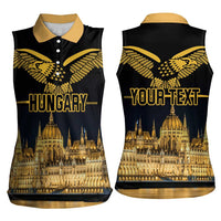 Personalized Hungary Budapest Capital Women Sleeveless Polo Shirt Hungarian Turul Bird - Wonder Print Shop