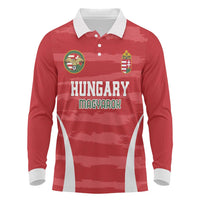 Custom Hungary Football Long Sleeve Polo Shirt Magyarok Classic Football - Wonder Print Shop