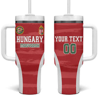 Custom Hungary Football Tumbler With Handle Magyarok Classic Football - Wonder Print Shop