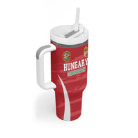 Custom Hungary Football Tumbler With Handle Magyarok Classic Football - Wonder Print Shop