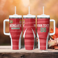 Custom Hungary Football Tumbler With Handle Magyarok Classic Football - Wonder Print Shop