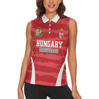 Custom Hungary Football Women Sleeveless Polo Shirt Magyarok Classic Football - Wonder Print Shop