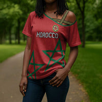Custom Morocco Heritage Football Cross Shoulder Shirt Road To Champion