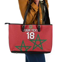 Custom Morocco Heritage Football Leather Tote Bag Road To Champion