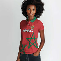 Custom Morocco Heritage Football Women Polo Shirt Road To Champion