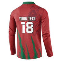 Custom Morocco Football Button Sweatshirt Atlas Lions Road To Champion