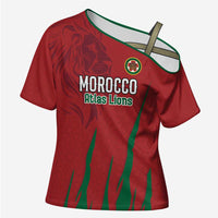 Custom Morocco Football Cross Shoulder Shirt Atlas Lions Road To Champion