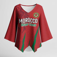 Custom Morocco Football Kimono Sleeve Blouse Atlas Lions Road To Champion