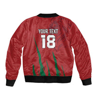 Custom Morocco Football Sleeve Zip Bomber Jacket Atlas Lions Road To Champion