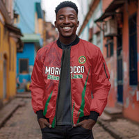 Custom Morocco Football Sleeve Zip Bomber Jacket Atlas Lions Road To Champion