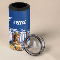 Personalized Greece Athena Goddess 4 in 1 Can Cooler Tumbler Parthenon Greek Key Patterns