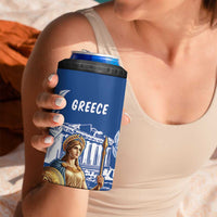 Personalized Greece Athena Goddess 4 in 1 Can Cooler Tumbler Parthenon Greek Key Patterns