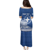 Personalized Greece Athena Goddess Family Matching Puletasi and Hawaiian Shirt Parthenon Greek Key Patterns
