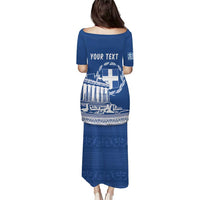 Personalized Greece Athena Goddess Puletasi Parthenon Greek Key Patterns