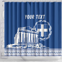 Personalized Greece Athena Goddess Shower Curtain Parthenon Greek Key Patterns