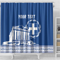 Personalized Greece Athena Goddess Shower Curtain Parthenon Greek Key Patterns
