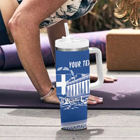 Personalized Greece Athena Goddess Tumbler With Handle Parthenon Greek Key Patterns