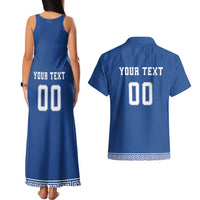 Custom Greece Football Couples Matching Tank Maxi Dress and Hawaiian Shirt Go Champions Ethniki LT18