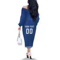 Custom Greece Football Family Matching Off The Shoulder Long Sleeve Dress and Hawaiian Shirt Go Champions Ethniki LT18