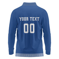 Custom Greece Football Long Sleeve Polo Shirt Go Champions Ethniki LT18