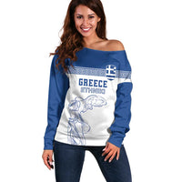 Custom Greece Football Off Shoulder Sweater Go Champions Ethniki LT18