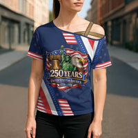 America 250th Anniversary Cross Shoulder Shirt USA 1776-2026 Patriotic Eagle