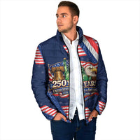 America 250th Anniversary Padded Jacket USA 1776-2026 Patriotic Eagle