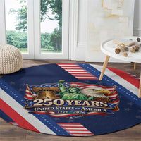 America 250th Anniversary Round Carpet USA 1776-2026 Patriotic Eagle