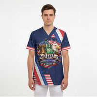 America 250th Anniversary Scrub Top USA 1776-2026 Patriotic Eagle