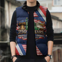 America 250th Anniversary Sleeveless Puffer Jacket USA 1776-2026 Patriotic Eagle