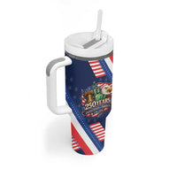 America 250th Anniversary Tumbler With Handle USA 1776-2026 Patriotic Eagle