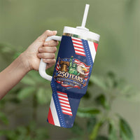 America 250th Anniversary Tumbler With Handle USA 1776-2026 Patriotic Eagle