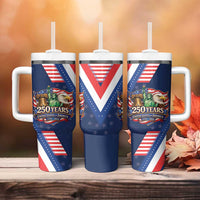 America 250th Anniversary Tumbler With Handle USA 1776-2026 Patriotic Eagle