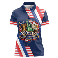 America 250th Anniversary Women Polo Shirt USA 1776-2026 Patriotic Eagle
