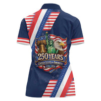 America 250th Anniversary Women Polo Shirt USA 1776-2026 Patriotic Eagle