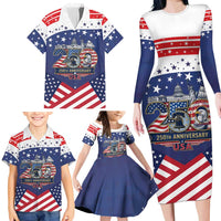 USA 250 Years of Freedom Family Matching Long Sleeve Bodycon Dress and Hawaiian Shirt All American Pride