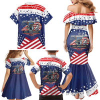 USA 250 Years of Freedom Family Matching Mermaid Dress and Hawaiian Shirt All American Pride