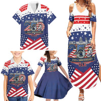 USA 250 Years of Freedom Family Matching Summer Maxi Dress and Hawaiian Shirt All American Pride