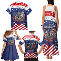 USA 250 Years of Freedom Family Matching Tank Maxi Dress and Hawaiian Shirt All American Pride