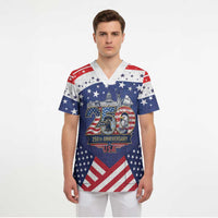 USA 250 Years of Freedom Scrub Top All American Pride