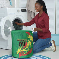 Senegal Football Pride Custom Laundry Basket Les Lions de la Teranga