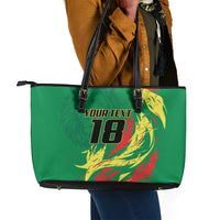 Senegal Football Pride Custom Leather Tote Bag Les Lions de la Teranga