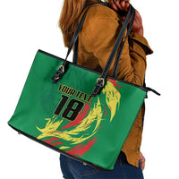 Senegal Football Pride Custom Leather Tote Bag Les Lions de la Teranga