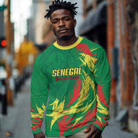 Senegal Football Pride Custom Long Sleeve Shirt Les Lions de la Teranga