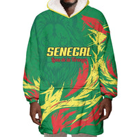 Senegal Football Pride Custom Wearable Blanket Hoodie Les Lions de la Teranga