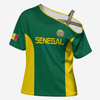 Senegal Football Custom Cross Shoulder Shirt Pride of African Champions