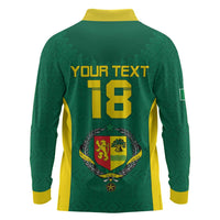 Senegal Football Custom Long Sleeve Polo Shirt Pride of African Champions