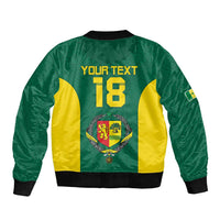 Senegal Football Custom Sleeve Zip Bomber Jacket Pride of African Champions