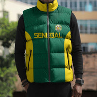 Senegal Football Custom Sleeveless Puffer Jacket Pride of African Champions