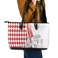 Monaco Deo Juvante Leather Tote Bag Lozenge Flag Style